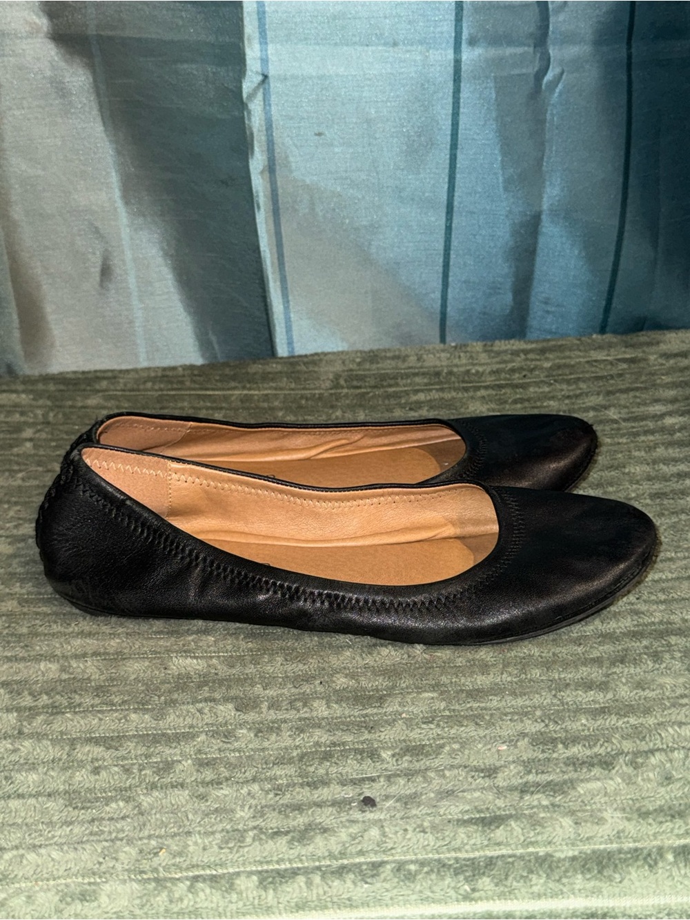 Lucky Brand Women’s Black Leather Ballet Flats - Classic Slip-On Style
